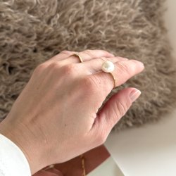 Fingerring LUNA SIZE 52-62 - Forgyldt S�lv