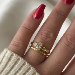 Fingerring EDGE Forgyldt Slv