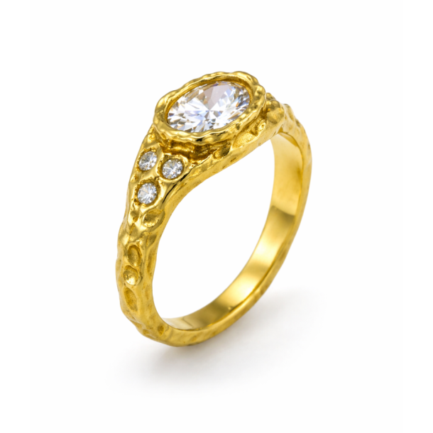 Fingerring Claire Oval - Guldbelagt Vandfast