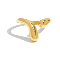 Fingerring SOFT OPEN - Guldbelagt vandfast