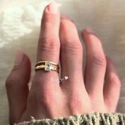 Fingerring EDGE Forgyldt Slv