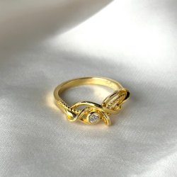 Ring curly glam forgyldt slv