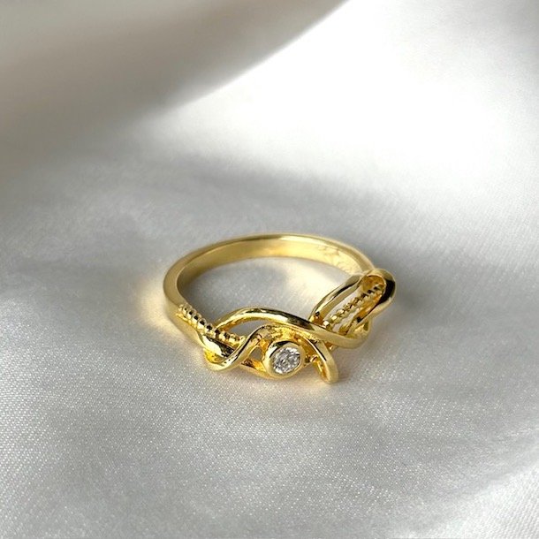 Ring curly glam forgyldt slv