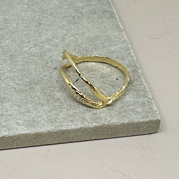 Fingerring SENA elements forgyldt slv