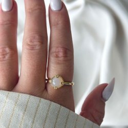 Fingerring STONE PEGGY Forgyldt slv