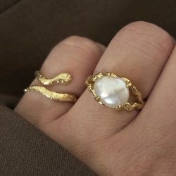 Fingerring HISSANDRA Savage forgyldt slv