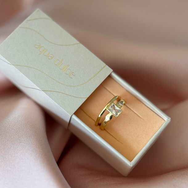 Fingerring EDGE Forgyldt Slv