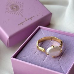 Fingerring Lorien justerbar forgyldt slv