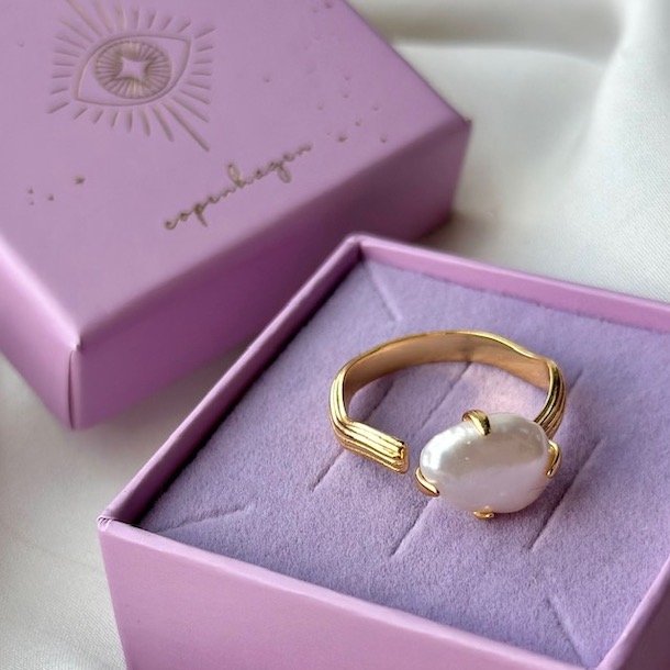 Fingerring Lorien justerbar forgyldt slv