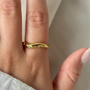 Fingerring GLOW GIA vandfast 18kt. forgyldt