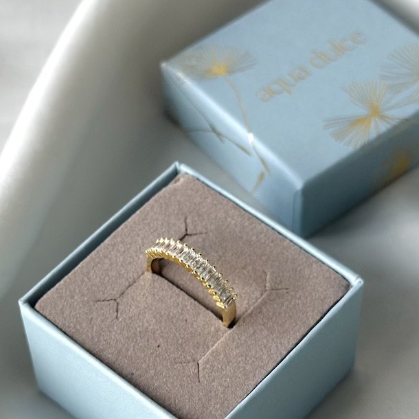 Fingerring PHILINA CLEAR Forgyldt Slv