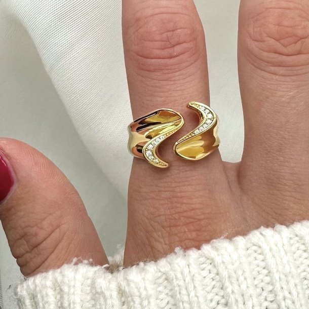 Fingerring DARLING RIVER Forgyldt Slv