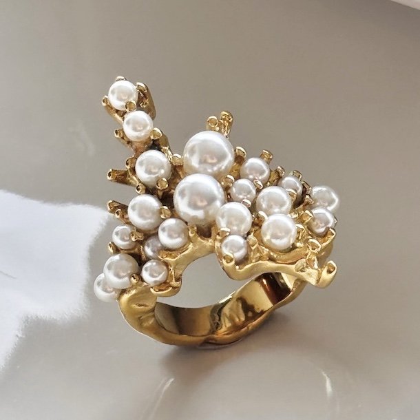 Fingerring LAGOON vandfast 18kt.forgyldt