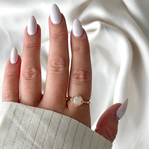 Fingerring STONE PEGGY Forgyldt slv