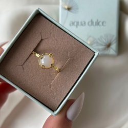 Fingerring STONE PEGGY Forgyldt slv