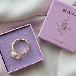 Fingerring Lorien justerbar forgyldt slv