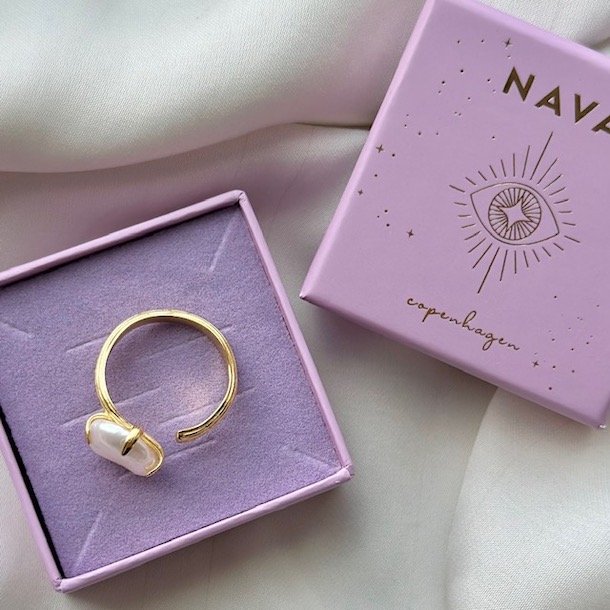 Fingerring Lorien justerbar forgyldt slv