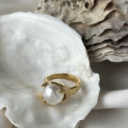 Fingerring LAGOON PEARL vandfast 18kt. forgyldt