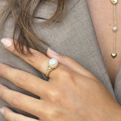 RING KARLA PEARL forgyldt slv