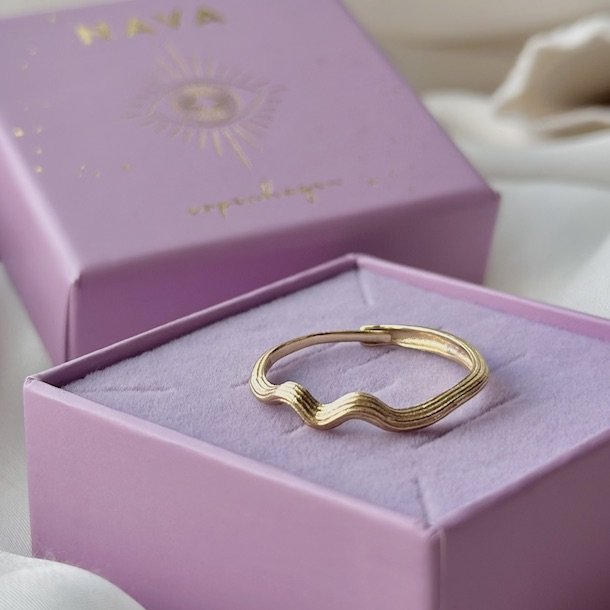 Fingerring Naya justerbar forgyldt slv