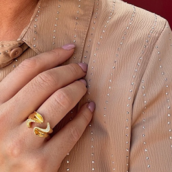 Fingerring DARLING RIVER Forgyldt Slv