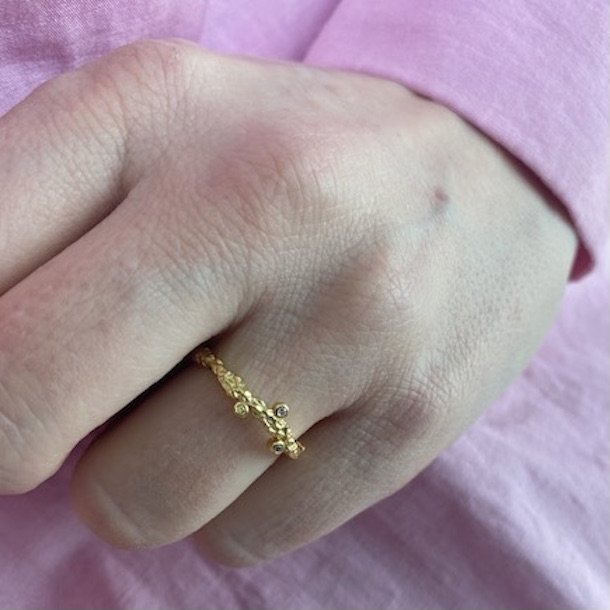 Fingerring BARBARA  Forgyldt s�lv