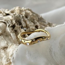 Fingerring GLOW GIA vandfast 18kt. forgyldt