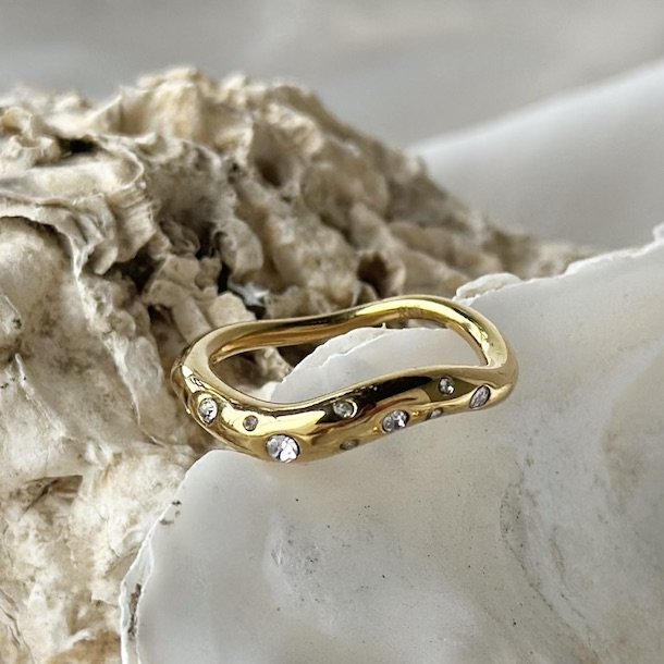 Fingerring GLOW GIA vandfast 18kt. forgyldt