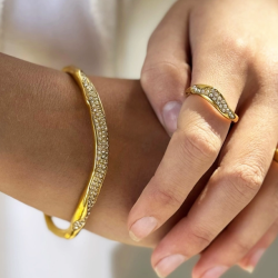 Fingerring GLOW ELLA vandfast 18kt. forgyldt