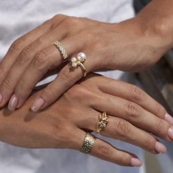 Ring curly glam forgyldt slv