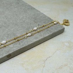 Armbnd RICE DOT DOUBLE forgyldt slv