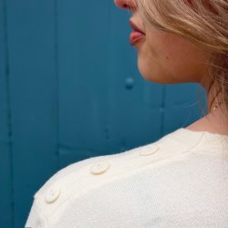 Fintstrikket bluse strib viskose str. M-XXL