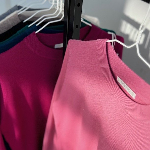 Fint strikket bluse rund hals str L-XXL