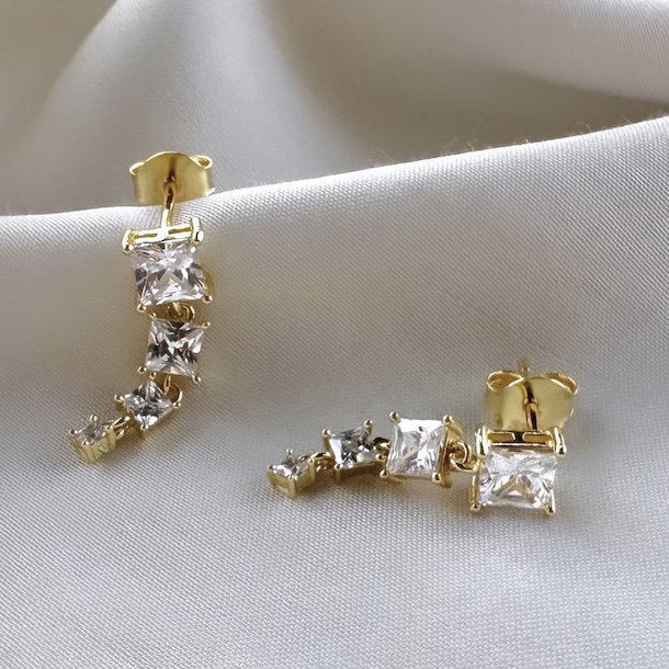 restikker EDGE LONG Forgyldt Slv