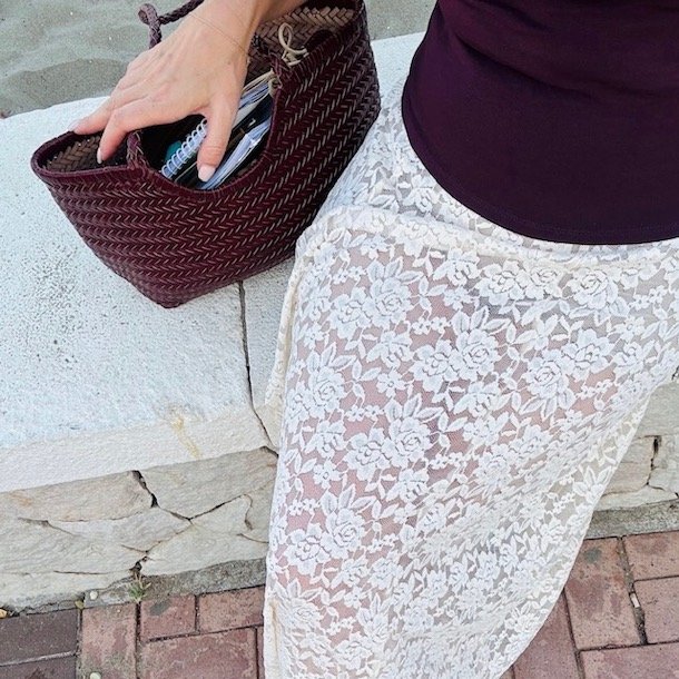 Skuldertaske flettet Skind 