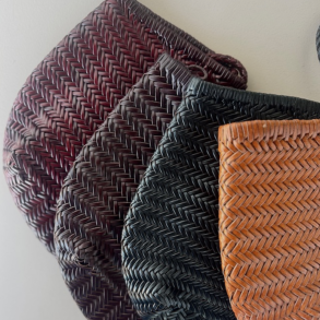 Shopper / skuldertaske stor flettet Skind 