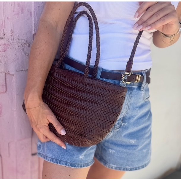 Crossbody flettet Skind 