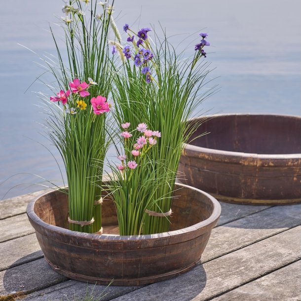 Gr�s med blomst - udend�rs H 76 cm