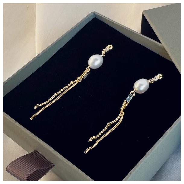 Lux pearl rering COW forgyldt slv