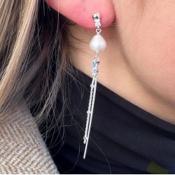 Lux pearl rering COW sterling slv