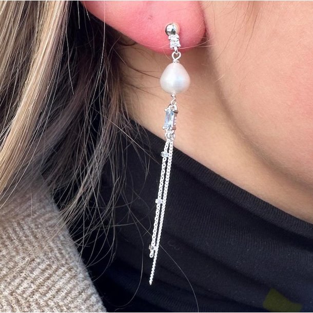 Lux pearl rering COW sterling slv