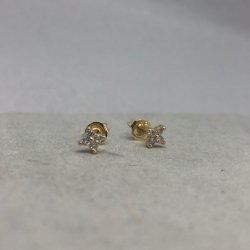 restikker - Flower Studs forgyldt slv