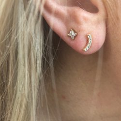 restikker - Flower Studs forgyldt slv