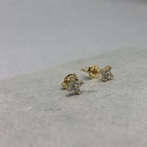 restikker - Flower Studs forgyldt slv