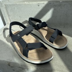 Fly Flot dame sandal sort nubuk