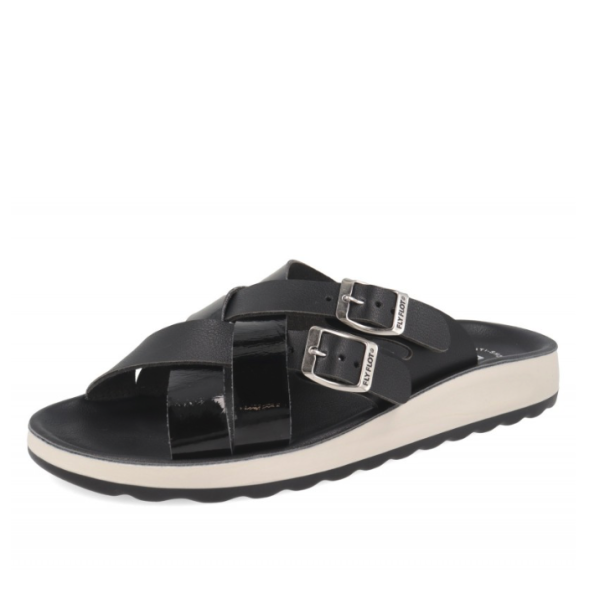 Fly Flot dame sandal sort lak tr. 36-41