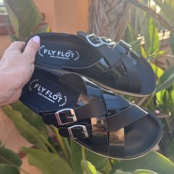 Fly Flot dame sandal sort lak tr. 36-41