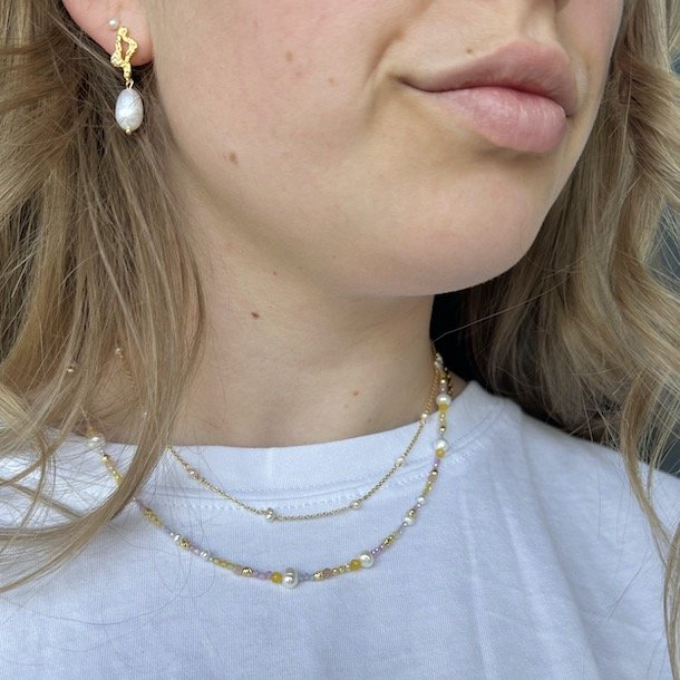 Halskde PASTEL LOVE Forgyldt slv