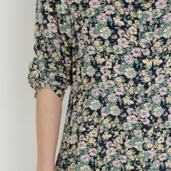 Maxi kjole dusty flower - viskose S-XL