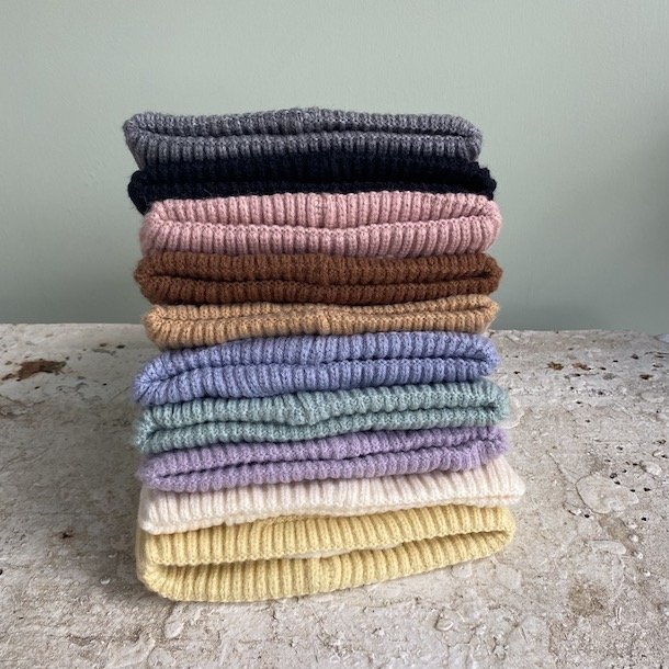 Beanie med fleece for uld miks